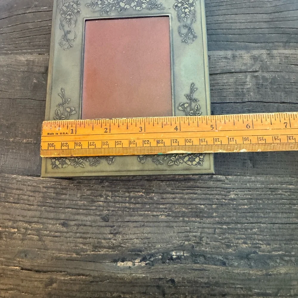 Metal Gold Toned Frame Vintage Floral And Cherub/Fairy Design Made In Greece